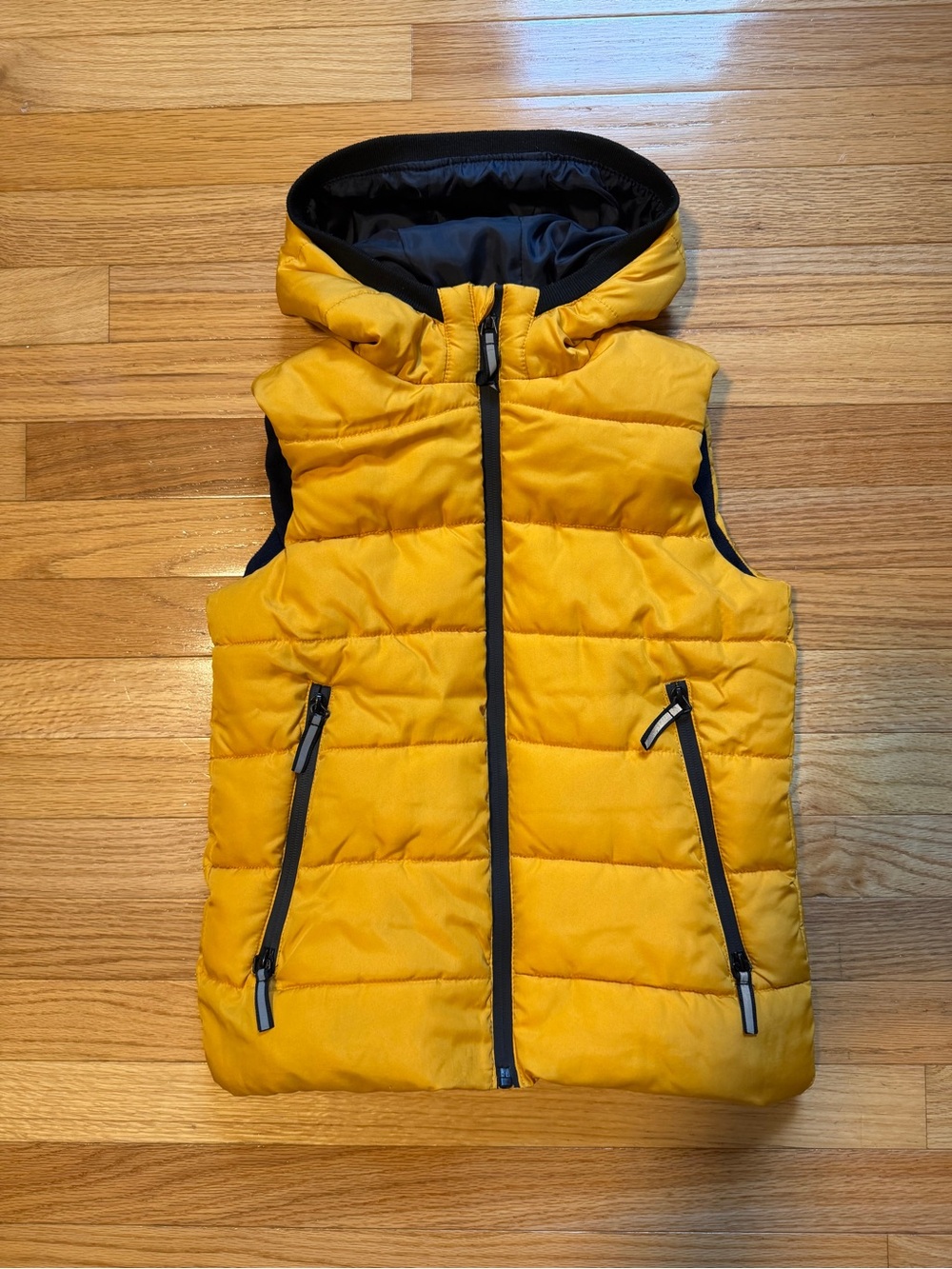 Kids Yellow Puffer Vest with Hood